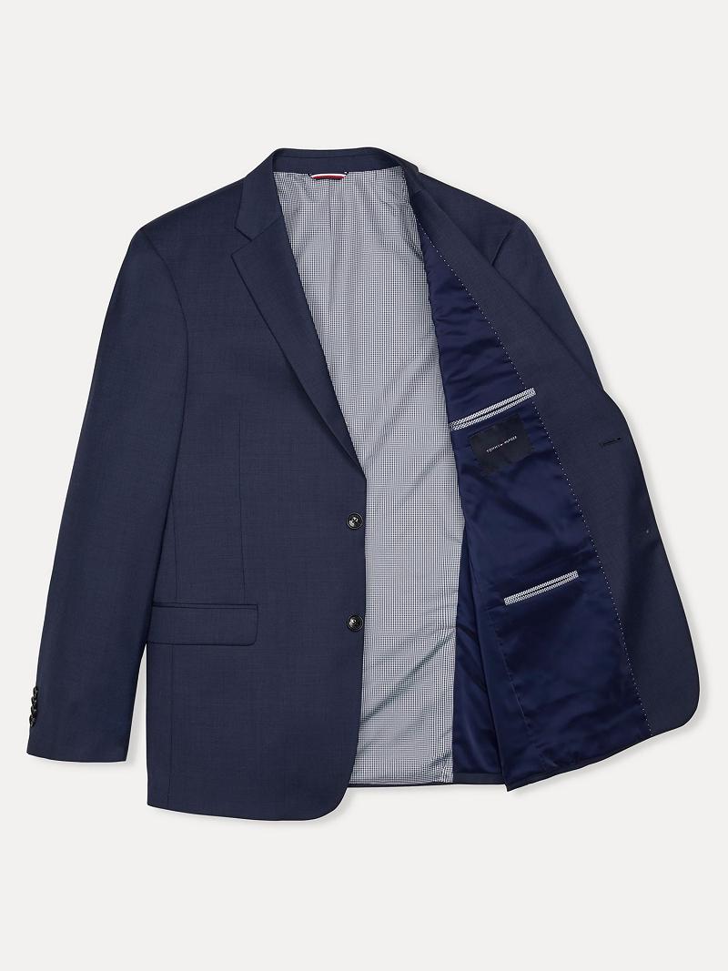 Férfi Tommy Hilfiger Regular fit essential sharkskin Blézerek Kék | HU 1260QMA